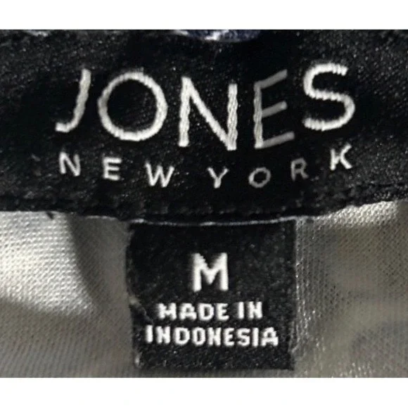 Jones New York Navy Blue White Anchor Print Sleeveless Nautical Blouse Top M - Picture 5 of 7